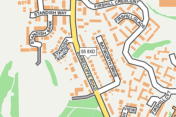 S5 8XD map - OS OpenMap – Local (Ordnance Survey)