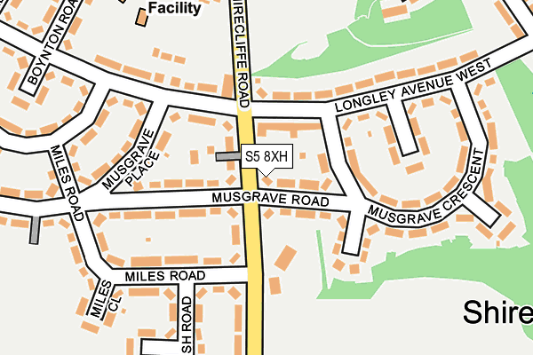 S5 8XH map - OS OpenMap – Local (Ordnance Survey)
