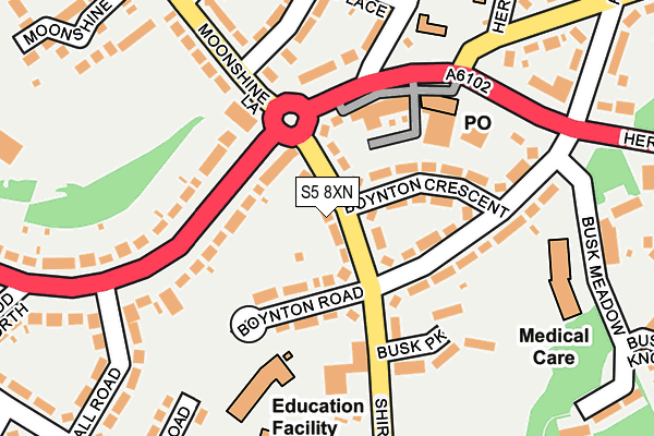 S5 8XN map - OS OpenMap – Local (Ordnance Survey)