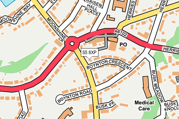 S5 8XP map - OS OpenMap – Local (Ordnance Survey)