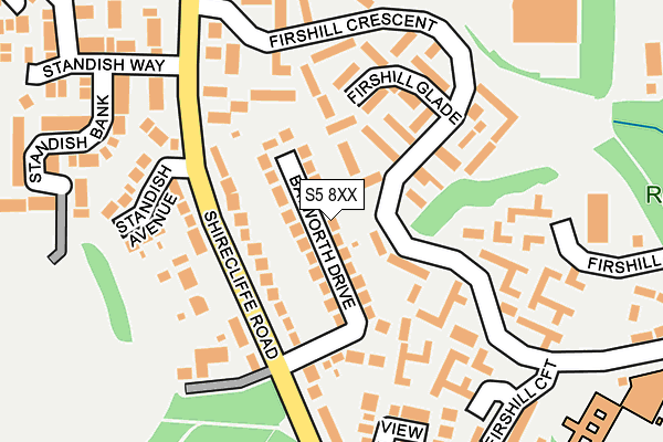 S5 8XX map - OS OpenMap – Local (Ordnance Survey)