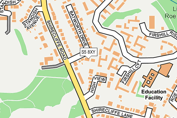 S5 8XY map - OS OpenMap – Local (Ordnance Survey)