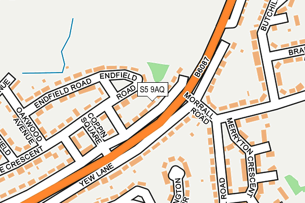 S5 9AQ map - OS OpenMap – Local (Ordnance Survey)