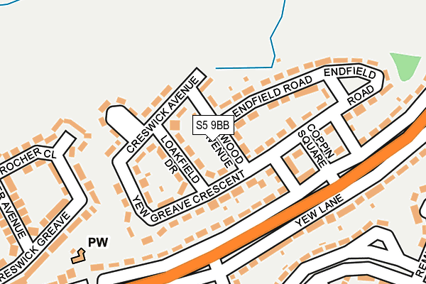 S5 9BB map - OS OpenMap – Local (Ordnance Survey)