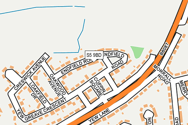 S5 9BD map - OS OpenMap – Local (Ordnance Survey)