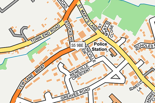 S5 9BE map - OS OpenMap – Local (Ordnance Survey)