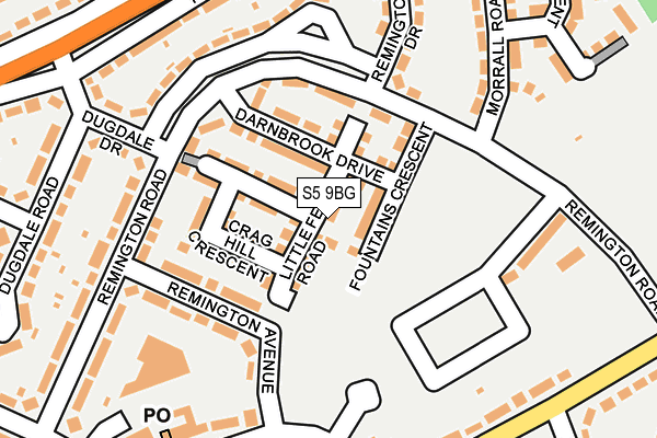 S5 9BG map - OS OpenMap – Local (Ordnance Survey)