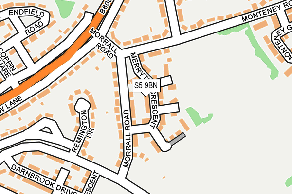 S5 9BN map - OS OpenMap – Local (Ordnance Survey)