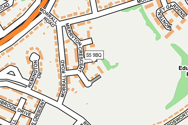 S5 9BQ map - OS OpenMap – Local (Ordnance Survey)