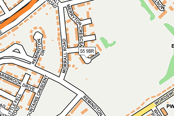 S5 9BR map - OS OpenMap – Local (Ordnance Survey)