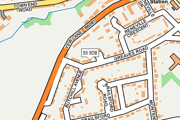 S5 9DB map - OS OpenMap – Local (Ordnance Survey)