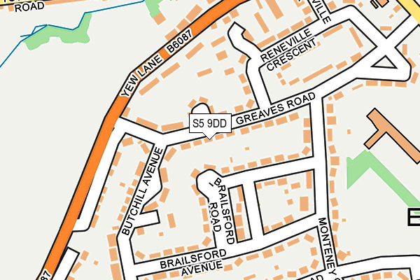 S5 9DD map - OS OpenMap – Local (Ordnance Survey)