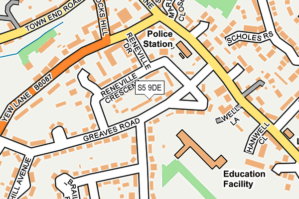 S5 9DE map - OS OpenMap – Local (Ordnance Survey)