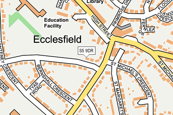 S5 9DR map - OS OpenMap – Local (Ordnance Survey)