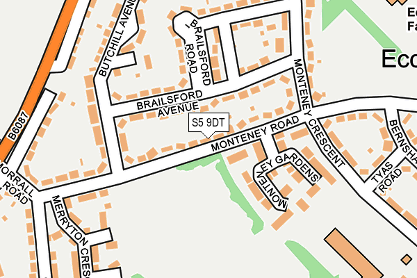S5 9DT map - OS OpenMap – Local (Ordnance Survey)