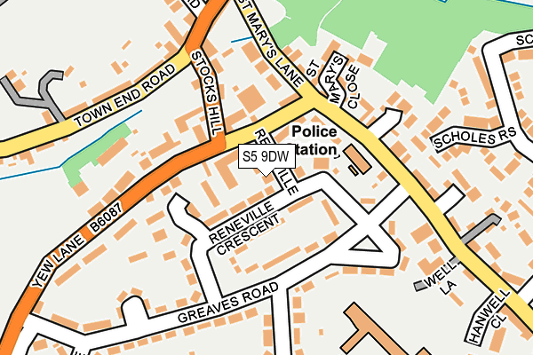 S5 9DW map - OS OpenMap – Local (Ordnance Survey)