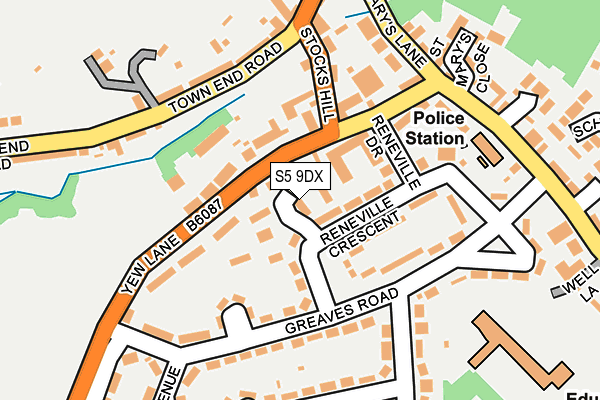 S5 9DX map - OS OpenMap – Local (Ordnance Survey)