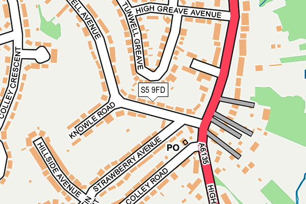 S5 9FD map - OS OpenMap – Local (Ordnance Survey)