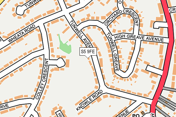 S5 9FE map - OS OpenMap – Local (Ordnance Survey)
