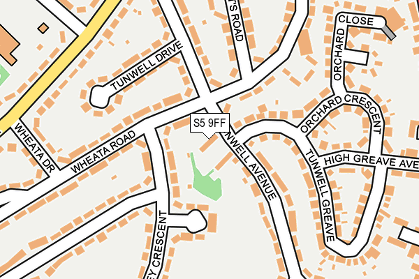 S5 9FF map - OS OpenMap – Local (Ordnance Survey)