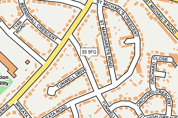 S5 9FG map - OS OpenMap – Local (Ordnance Survey)