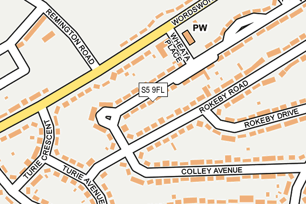 S5 9FL map - OS OpenMap – Local (Ordnance Survey)