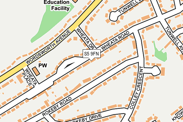 S5 9FN map - OS OpenMap – Local (Ordnance Survey)