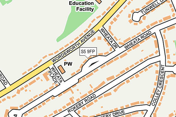 S5 9FP map - OS OpenMap – Local (Ordnance Survey)