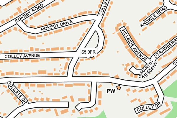 S5 9FR map - OS OpenMap – Local (Ordnance Survey)