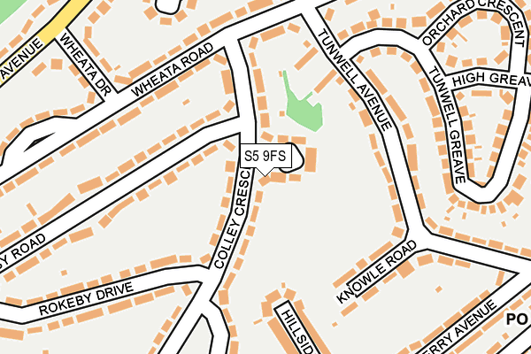 S5 9FS map - OS OpenMap – Local (Ordnance Survey)