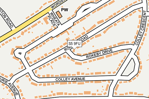 S5 9FU map - OS OpenMap – Local (Ordnance Survey)