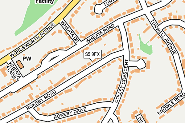 S5 9FX map - OS OpenMap – Local (Ordnance Survey)