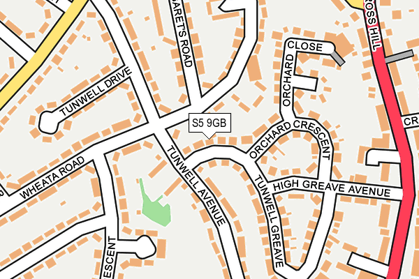 S5 9GB map - OS OpenMap – Local (Ordnance Survey)