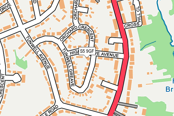 S5 9GF map - OS OpenMap – Local (Ordnance Survey)