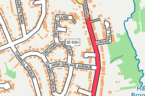 S5 9GH map - OS OpenMap – Local (Ordnance Survey)