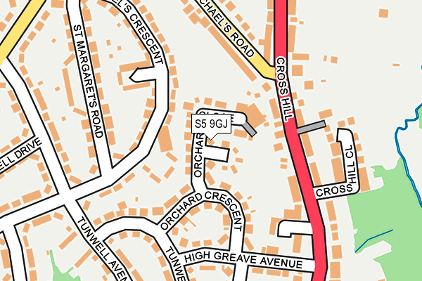 S5 9GJ map - OS OpenMap – Local (Ordnance Survey)