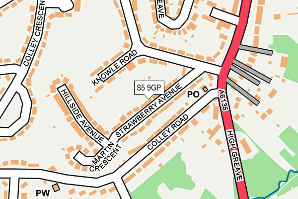 S5 9GP map - OS OpenMap – Local (Ordnance Survey)