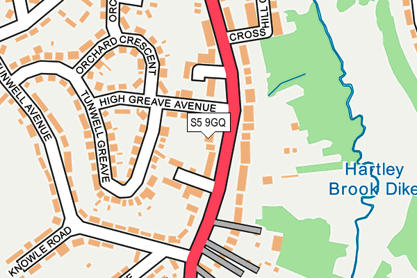 S5 9GQ map - OS OpenMap – Local (Ordnance Survey)