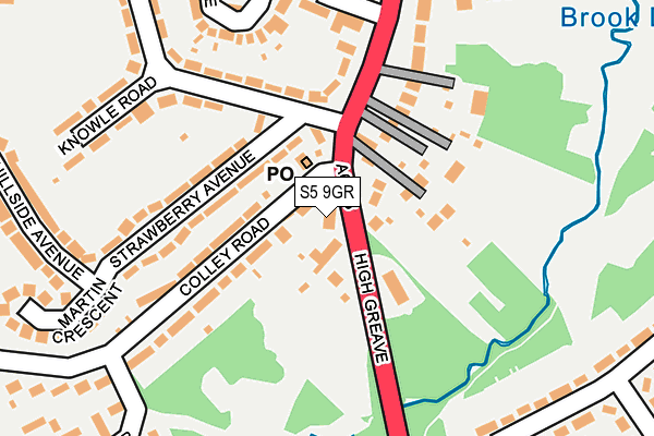 S5 9GR map - OS OpenMap – Local (Ordnance Survey)