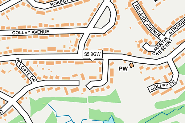 S5 9GW map - OS OpenMap – Local (Ordnance Survey)