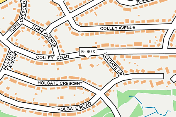 S5 9GX map - OS OpenMap – Local (Ordnance Survey)