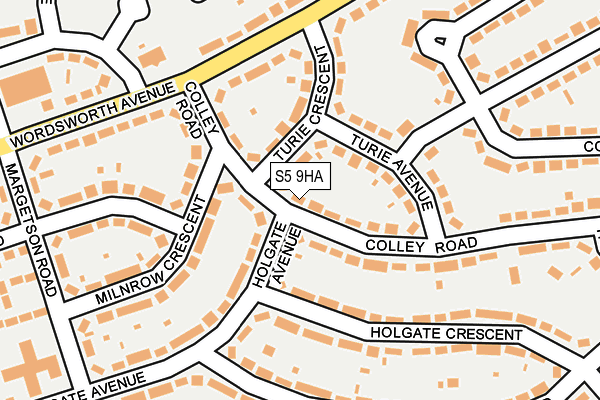 S5 9HA map - OS OpenMap – Local (Ordnance Survey)