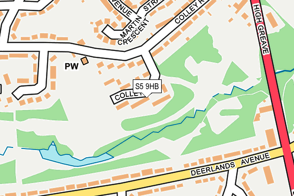 S5 9HB map - OS OpenMap – Local (Ordnance Survey)