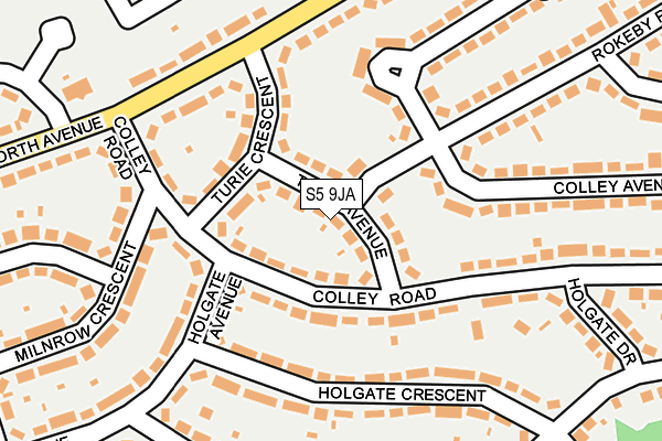 S5 9JA map - OS OpenMap – Local (Ordnance Survey)