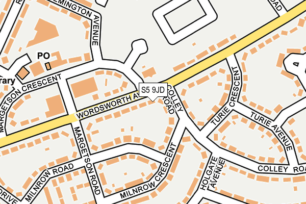 S5 9JD map - OS OpenMap – Local (Ordnance Survey)