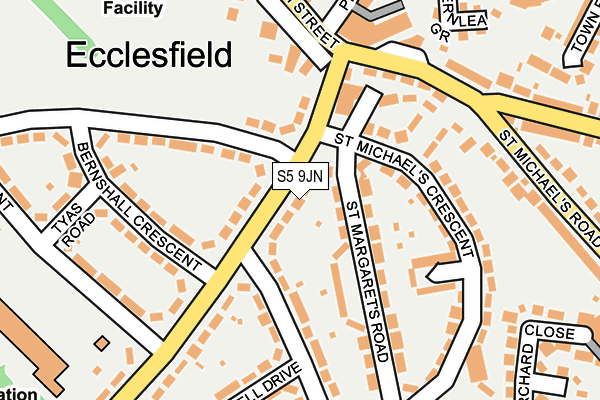 S5 9JN map - OS OpenMap – Local (Ordnance Survey)