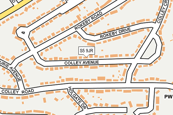 S5 9JR map - OS OpenMap – Local (Ordnance Survey)