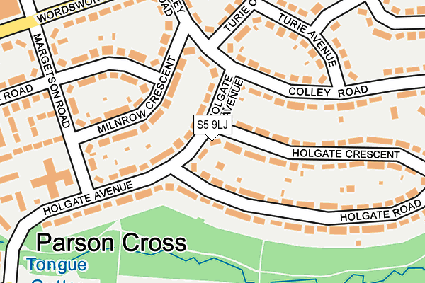 S5 9LJ map - OS OpenMap – Local (Ordnance Survey)