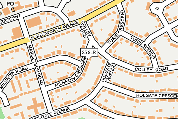 S5 9LR map - OS OpenMap – Local (Ordnance Survey)