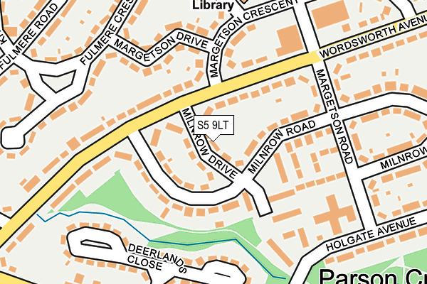 S5 9LT map - OS OpenMap – Local (Ordnance Survey)